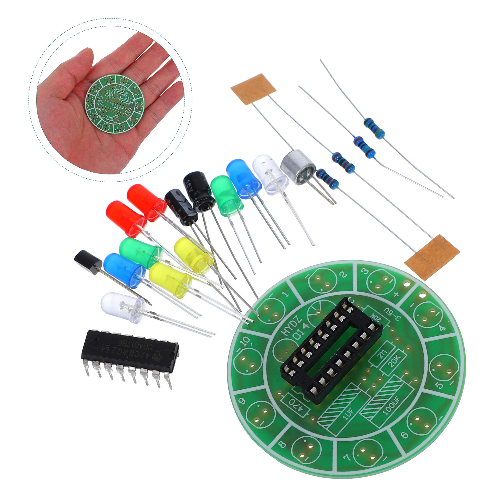 Science Experiment - 1 Set Schallaktiviertes Rotierendes LED-Licht-Set DIY