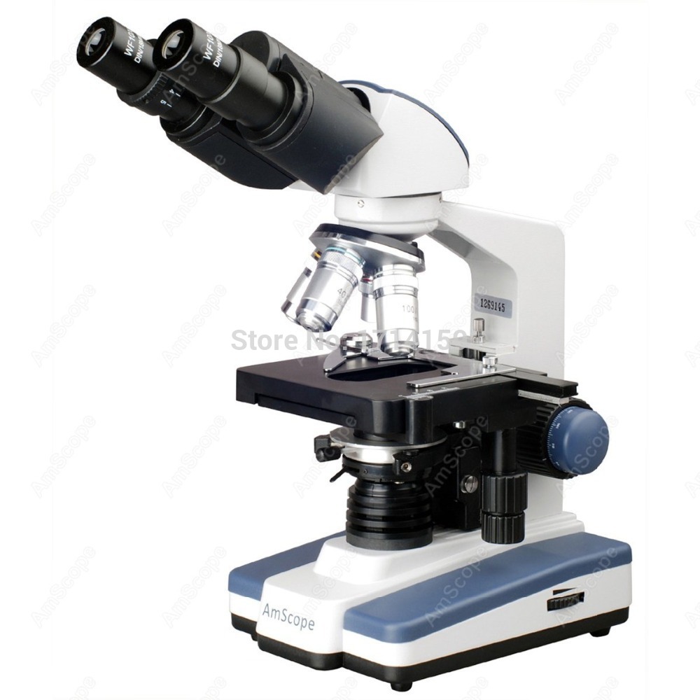 Amscope Microscope Compound 40X-1000X - AmScope Studenten- & Profi-LED-Binokular-Kompoundmikroskop 40X-1000X+ mit